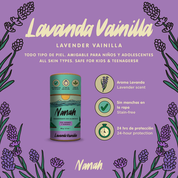 Desodorante Natural de Lavanda Vainilla