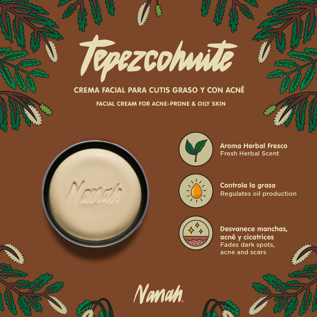 Tepezcohuite Facial Cream Bar - Oily Skin / Acne-Prone Skin