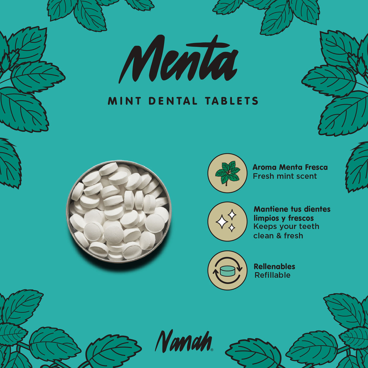 Tabletas Dentales de Menta