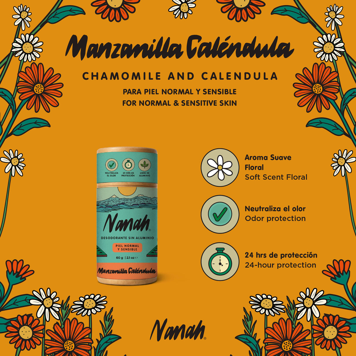 Desodorante Natural de Manzanilla Caléndula