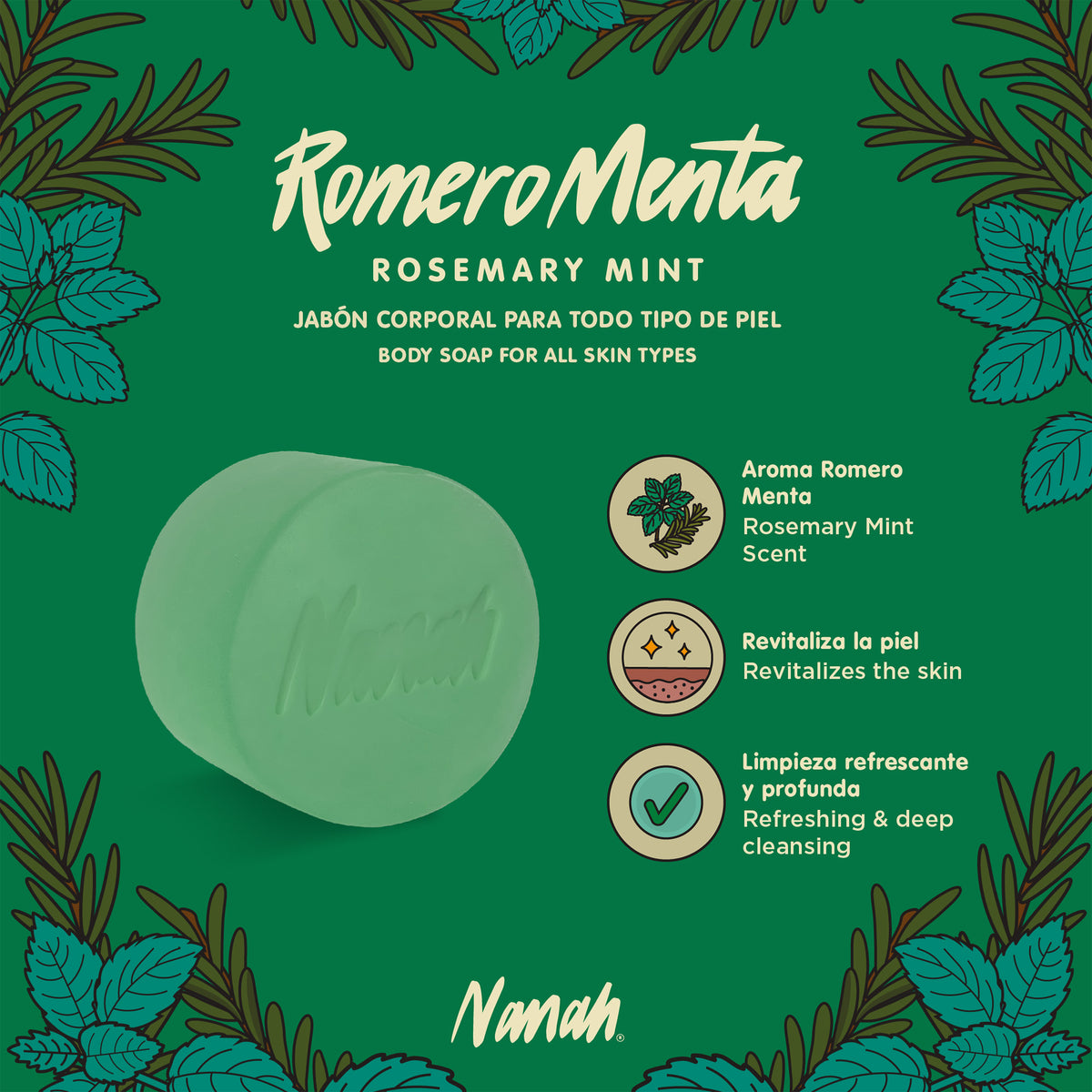 Jabón Corporal de Romero Menta
