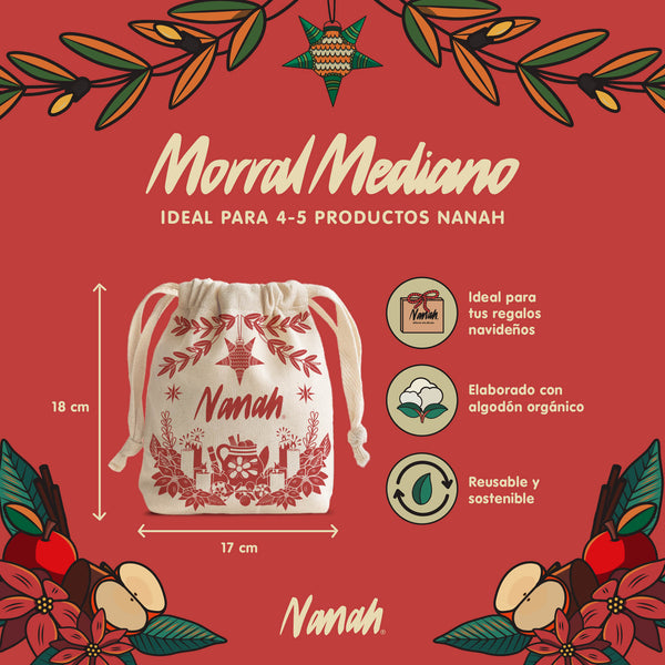 Morral Navideño Mediano Nanah - Ideal para 3-4 pzs