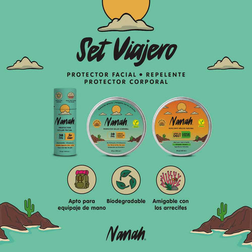 Set Viajerx I Protector Facial-Protector Corporal-Repelente I Protección Natural