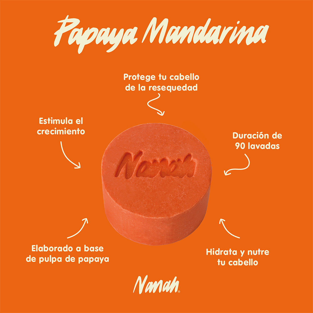 Shampoo de Papaya Mandarina - Cabello Graso I Normal