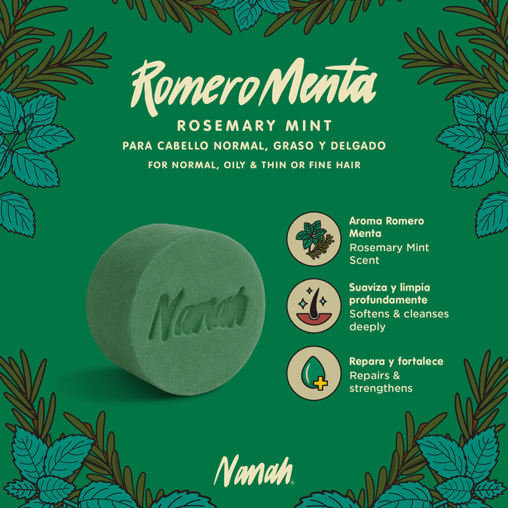 Shampoo de Romero Menta - Cabello Delgado