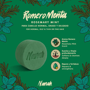 Shampoo de Romero Menta - Cabello Delgado