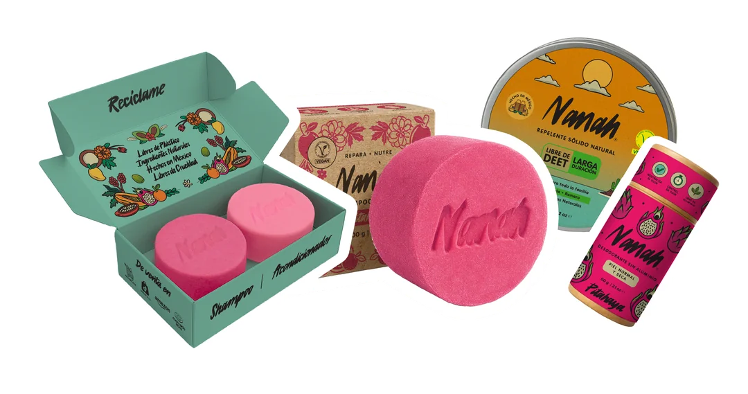 Barras de shampoo, desodorante y protector solar Nanah